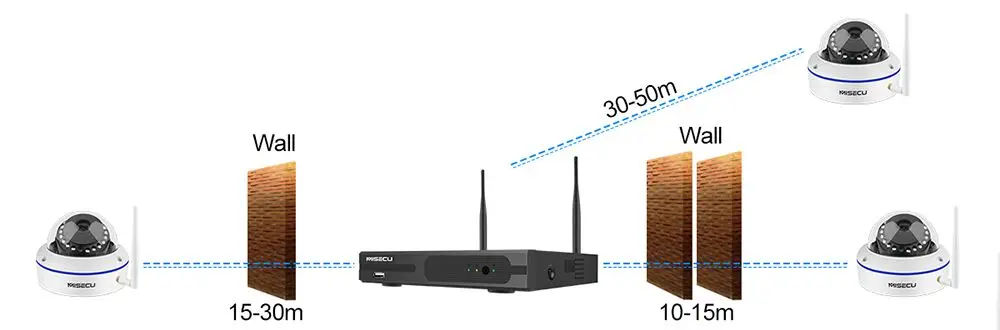 MISECU 8CH 1080P HD Беспроводная NVR система с 2.0MP Крытый антивандальный Wifi камера Аудио запись ИК ночного видения комплект наблюдения