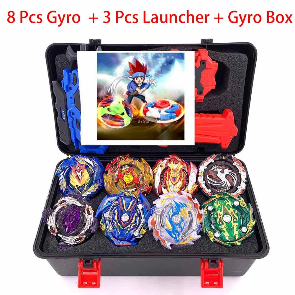 Костюм Beyblade Burst Toys B-127 B-117 B-115 bables Bayblade arena Toupie Металл Fusion Бог Прядильный механизм игрушка бейблэйд - Цвет: 8PCS PT