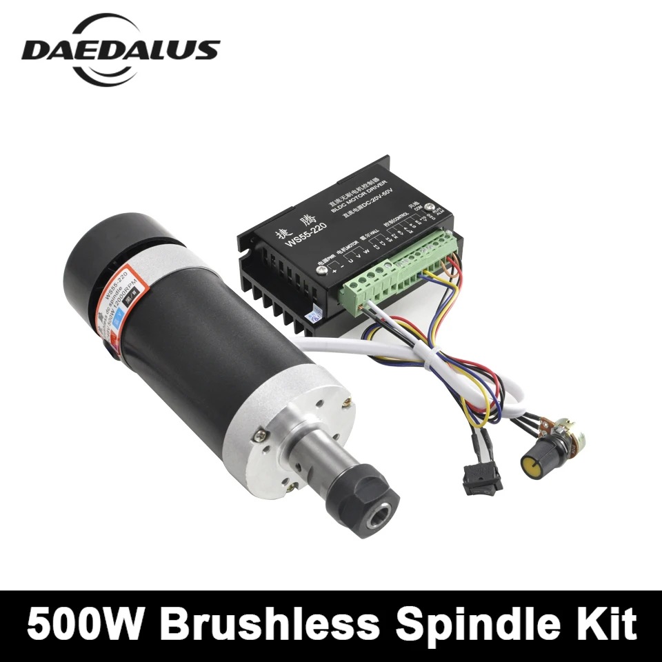 

Brushless CNC Spindle 500W Air Cooled Spindle Motor ER11/ER16 Router Machine + Stepper Motor Driver Controller For Engraver Mill