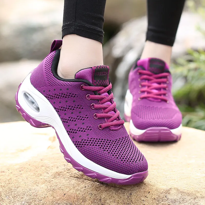 

2019 Autumn Women Sneakers Outdoor Breathable Air Cushion Damping Shoes Female Mesh Casual Shoes Zapatos Mujer Tenis Feminino