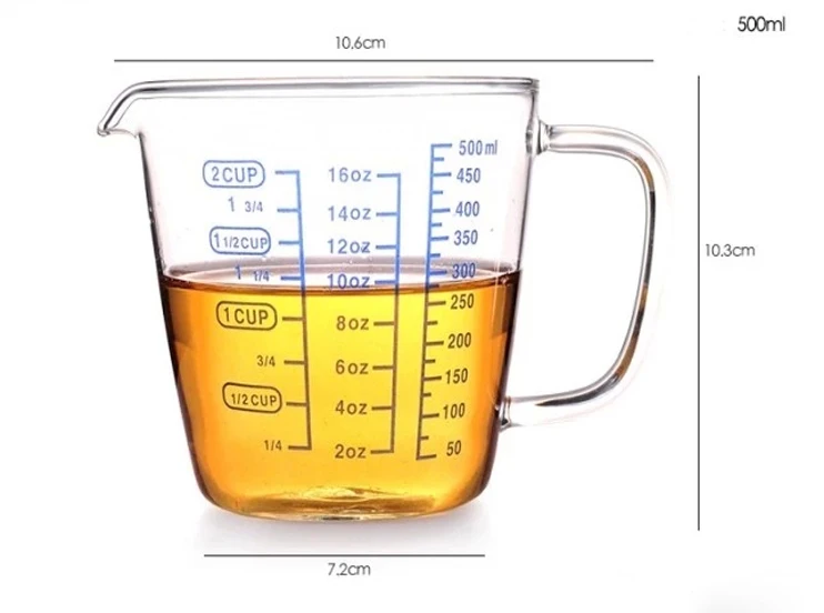 Стекло мерный стаканчик с масштаба/Стекло молоко/прозрачный тепла выпечки/Может Микроволновая печь/красный молока чашку /кухня мерные чашки для бара