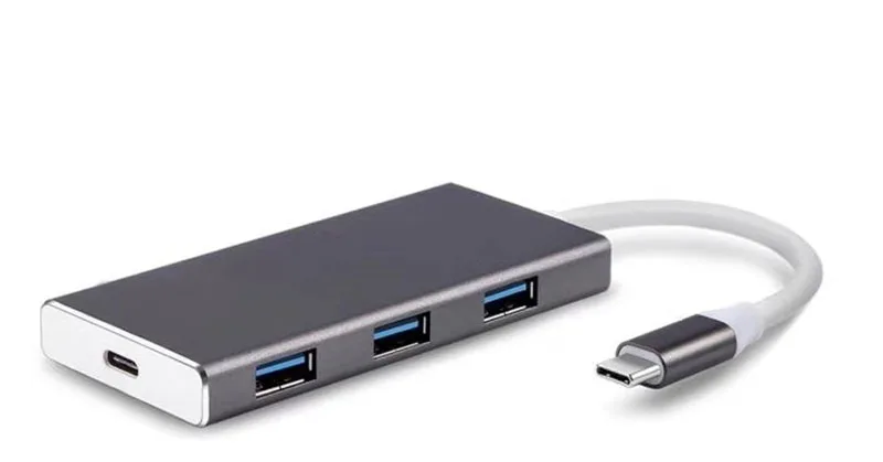 Док-станция Fealushon с разъемом типа C, HDMI, USB, концентратор питания для ноутбука Macbook Pro, hp, DELL, lenovo, samsung, док-станция - Цвет: Серый