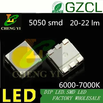 

Good quality 20-22LM WHITE SMD LED 5050 DIODE 6000-7000K 3.0-3.5V 1000PCS