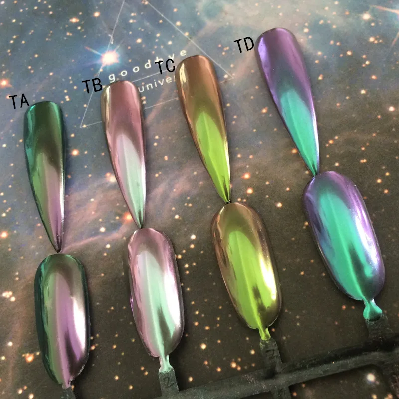 

1 Box CHAMELEON Chrome NAILS POWDER Mirror Powder Nails Reflecting Pigment Sequins Nail Art Glitter for Gel Nail Polish DIY 1g