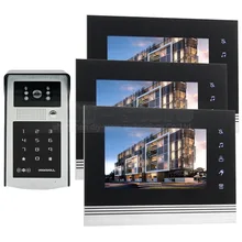 DIYSECUR 7 inch Touch Button Video Door Phone Intercom Doorbell IR Night Vision HD 300000 Pixels Camera 1V3