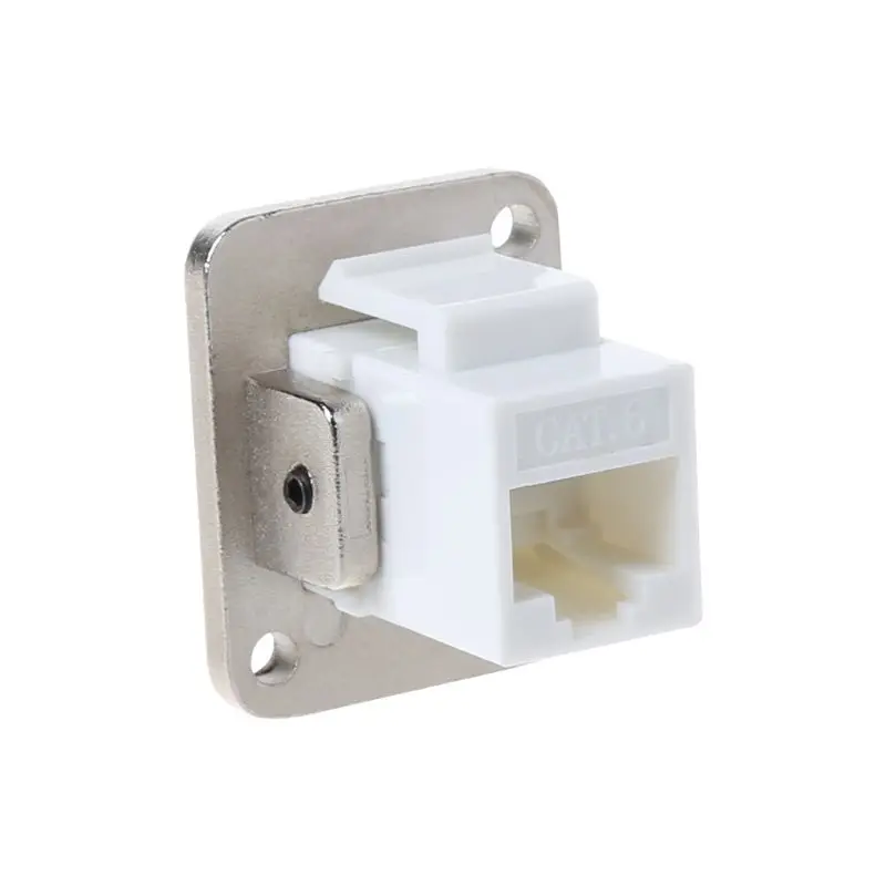 

RJ45 D-type Socket Network Connector Module Metal Panel Mounting CAT5E CAT6