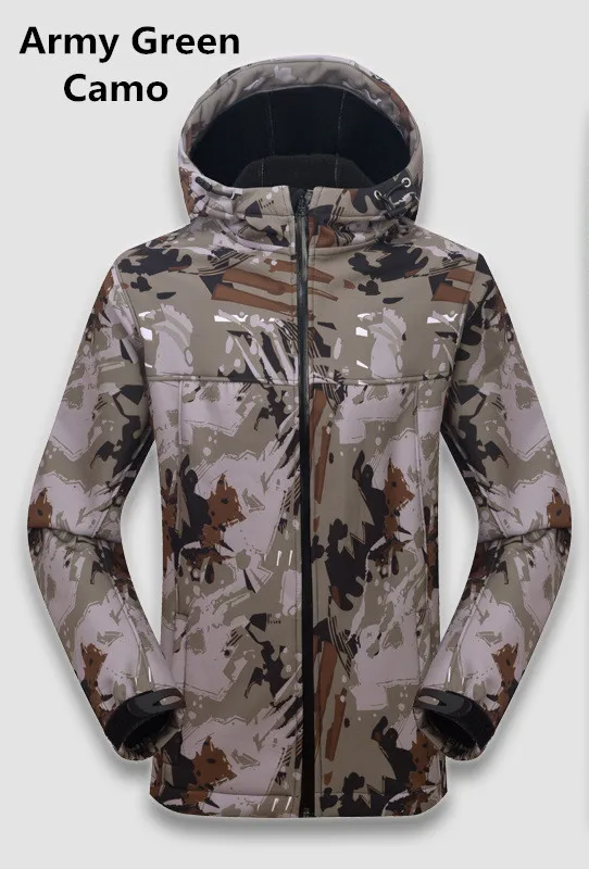 Army Green Camo Coat Мужская теплая флисовая куртка-кардиган для рыбалки, Осень-зима, мужская рубашка для рыбалки, камуфляжная - Цвет: Army Green Camo Coat