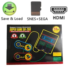 HDMI HD выход Геймпад Классический игровой консоли для суперигр и SEGA игр 32 бит Поддержка добавить игры Сохранить ход игры