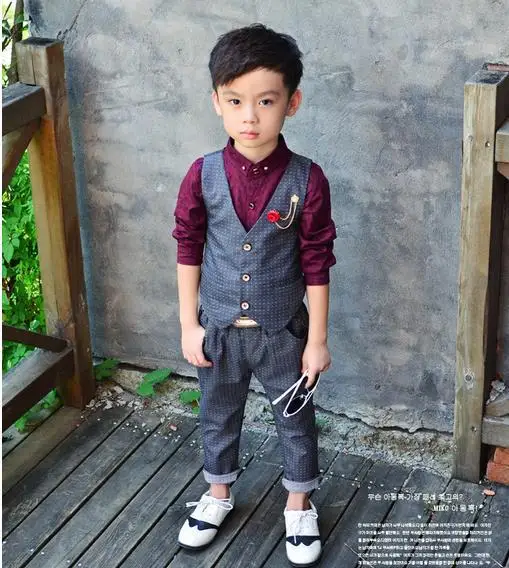 Детский костюм: жилет+ брюки комплекты для мальчиков с блейзером детская одежда на возраст 2-10 лет комплект одежды для детей костюм из 2 предметов для малышей