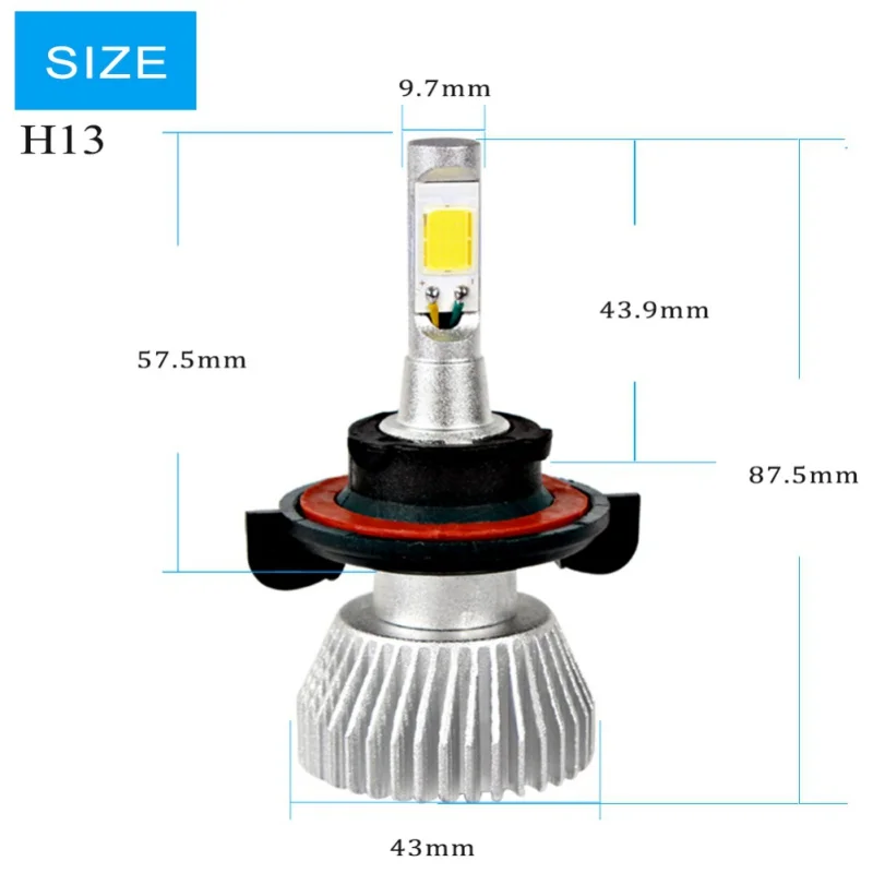 1 пара автомобиля HeadlightH1 H3 H4 H7 H13 880 9004 HB5 80 W 6000 K светодиодный лампы Авто внешний свет C6 автомобильных фар автомобиля источник света