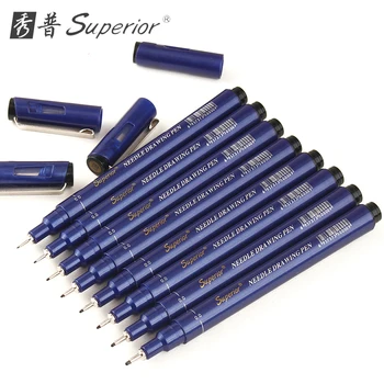 

Superior 10pcs/Lot Water Based Brush Markers Different Size Pigment Liner Triangular Fineliner Pens for Art Supplies Stationery