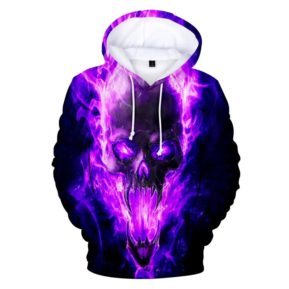 purple skull hoodie