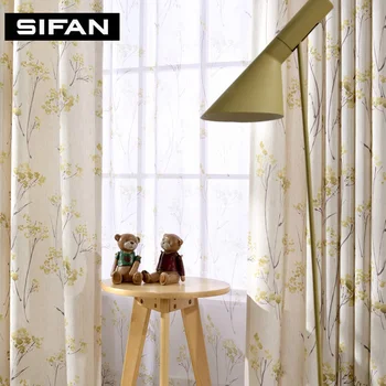 

Floral Linen Curtains Fancy Window Blackout Curtains for the Bedroom for Living Room Decorative Modern Curtains Drapes Tulle