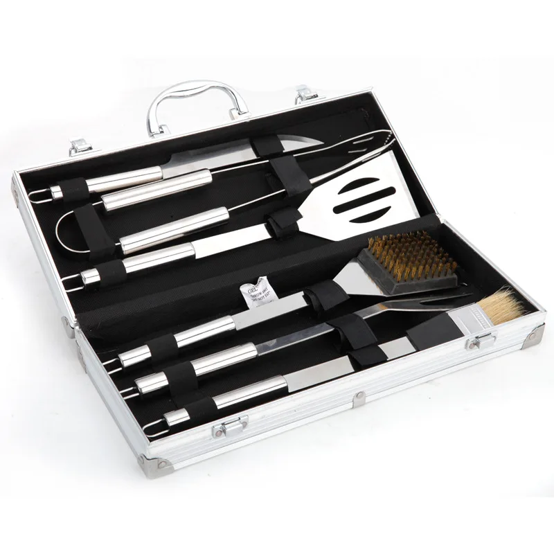 Outdoor barbecue tools 6 pcs/ set stainless steel Barbecue necessary Set combined baking tool BBQ Barbecue knife and fork