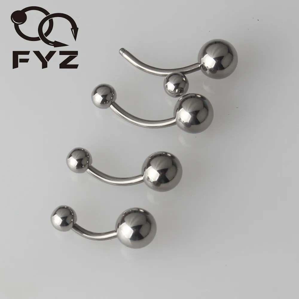 

Mixed 4 Size G23 Titanium Belly Button Rings 14G Navel Bars Belly Rings Body Piercing Jewelry