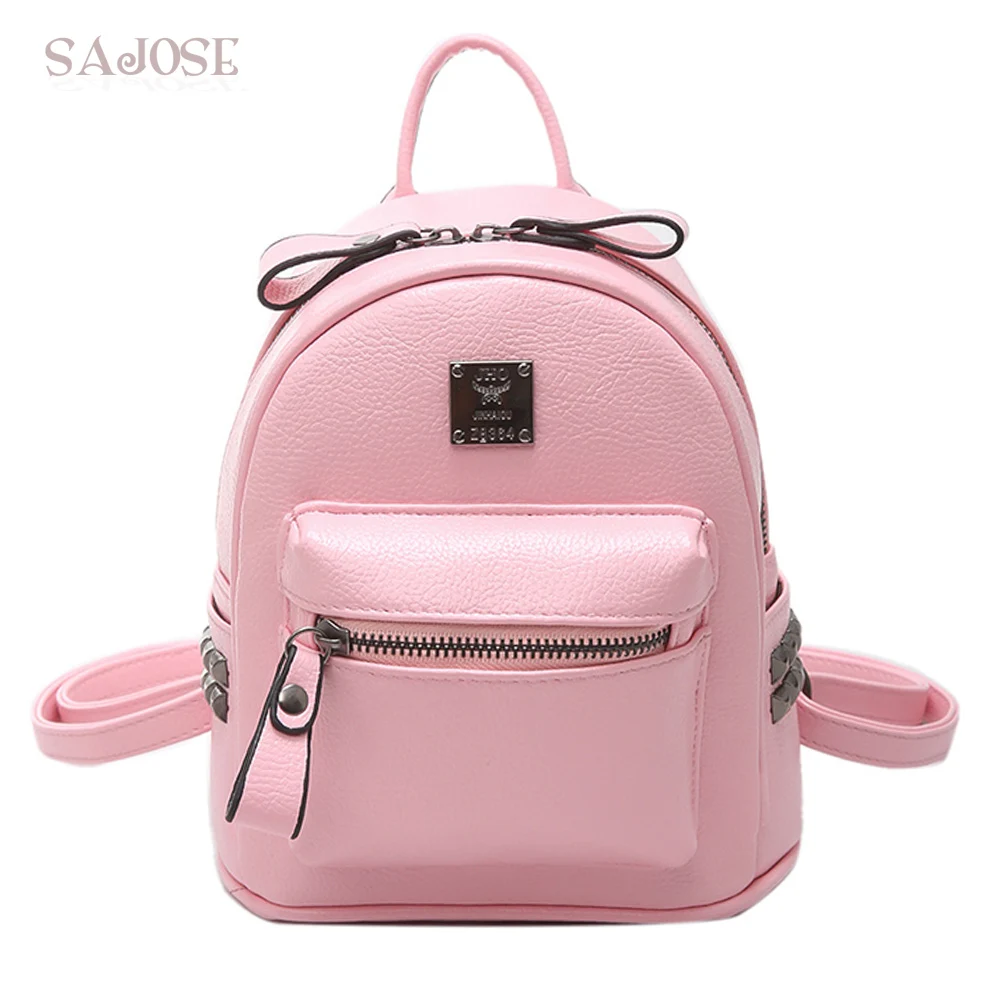 

Women's Fashion Leather Backpack Simple Style Pink Student Bag Female School Shoulder Bags DropShipping