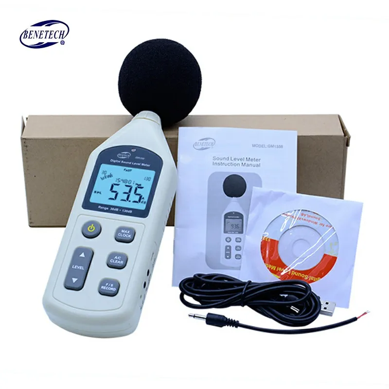Цифровой шумомер GM1356 измеритель уровня звука с USB ЖК экраном|level meter|level digitalsound level