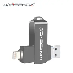 WANSENDA 128 ГБ USB флеш-накопитель 16 Гб 64 ГБ 32 ГБ USB 3,0 карта памяти OTG Pendrive 8 Гб металлическая ручка-накопитель для iPhone мобильный телефон ПК