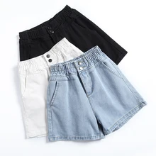 Большие размеры женские новые летние джинсовые шорты женские маленькие свежие джинсовые разогревающие штаны Harajuku яркие цвета джинсовые шорты женские#1868
