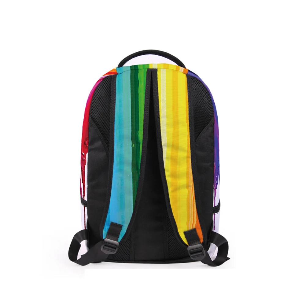 Разноцветные школьные сумки для молодых мальчиков и девочек с принтом краски, женские модные дорожные рюкзаки с граффити, Уникальные рюкзаки