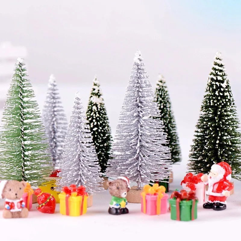 

Christmas Tree Mini House Miniatura Fairy Garden Ornament Craft Decor Miniature Dollhouse Home Decoration DIY Accessories