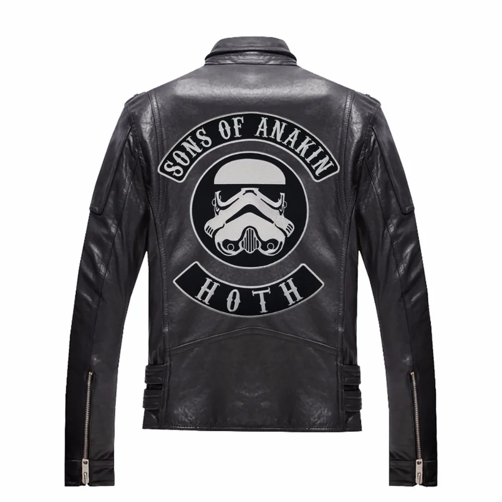 Sons of Anakin Noth Embroidery Biker Vest Rider Iron On Back of Jacket Patch Black twill fabric Free Shipping DIY Eco-Friendly1 (7)
