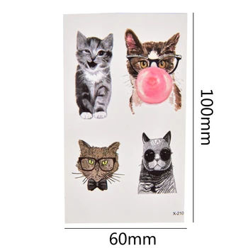 

1pcs Cat Fake Glitter Tattoo Flash Women Tattoo For Girl Waterproof Temporary 3d Tattoos Sticker On Body Art Color Tattoo