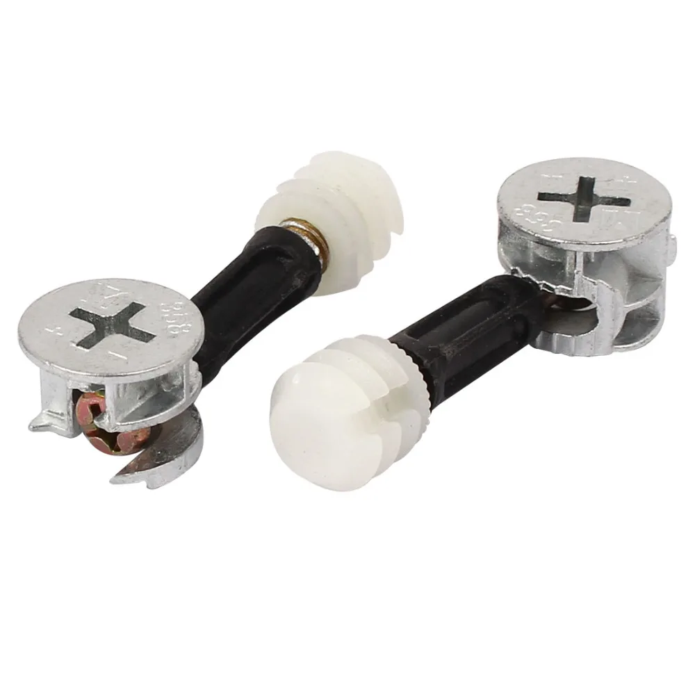 Uxcell Metal, Plastic Office Furniture Connecting Dowel Pre-inserted Nut Eccentric Cam Fitting 15mmx11mm D*H 20 Sets Hot Sale