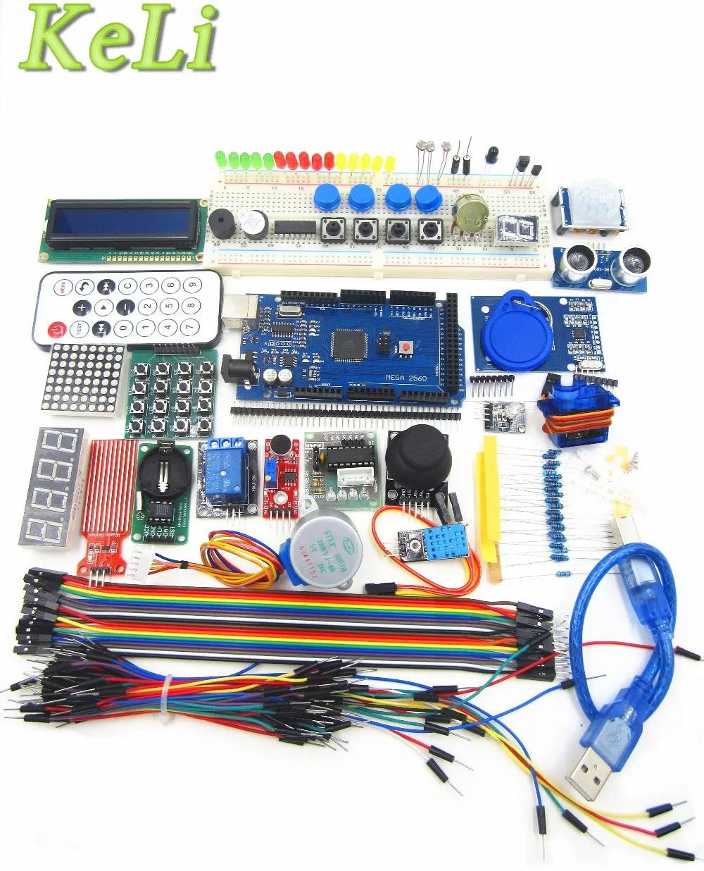 Mega 2560 r3 стартовый комплект сервопривод RFID ультразвуковое реле дальности LCD |