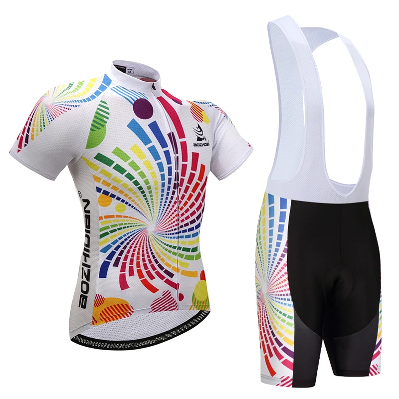 

2019 summer cycling clothing men woman cycling uniform set costume colorful gel breathable pad shorts bib pants multi sizes