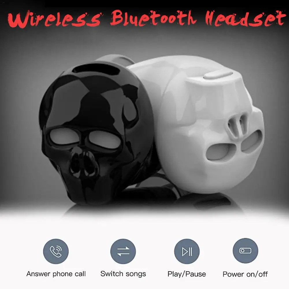 

2019 New Skull Bone Bluetooth Earphone With Microphone Noise Cancelling Hi-Fi Handsfree Bass Stereo Mini Micro Earbud Earpiece