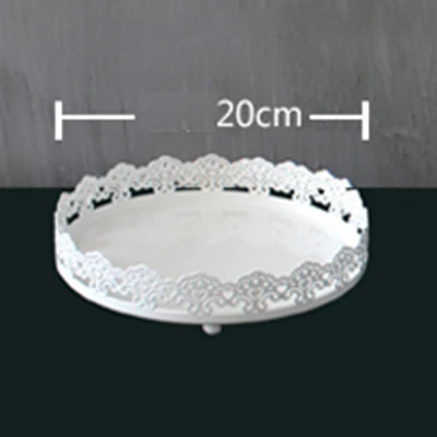 Демонстрационный лоток для торта 8 ''/10''/12 ''круглая подставка для торта белая железная десертная тарелка домашняя выпечка и кондитерские украшения поставщик тортов инструменты - Цвет: 8 inch