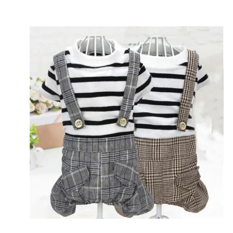 

Spring Autumn Dog Clothes Striped Pet Puppy Cat Jumpsuit For Small Dogs Chihuahua Pug Poodle Jumpsuits Hoodies Clothing XS-XL
