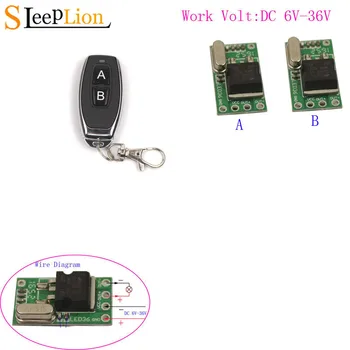 

Sleeplion Mini Relay Remote Control Switch 6V-36V 9V 12V 24V Button Wireless Switch Micro Module LED Light Controller 6V-36V