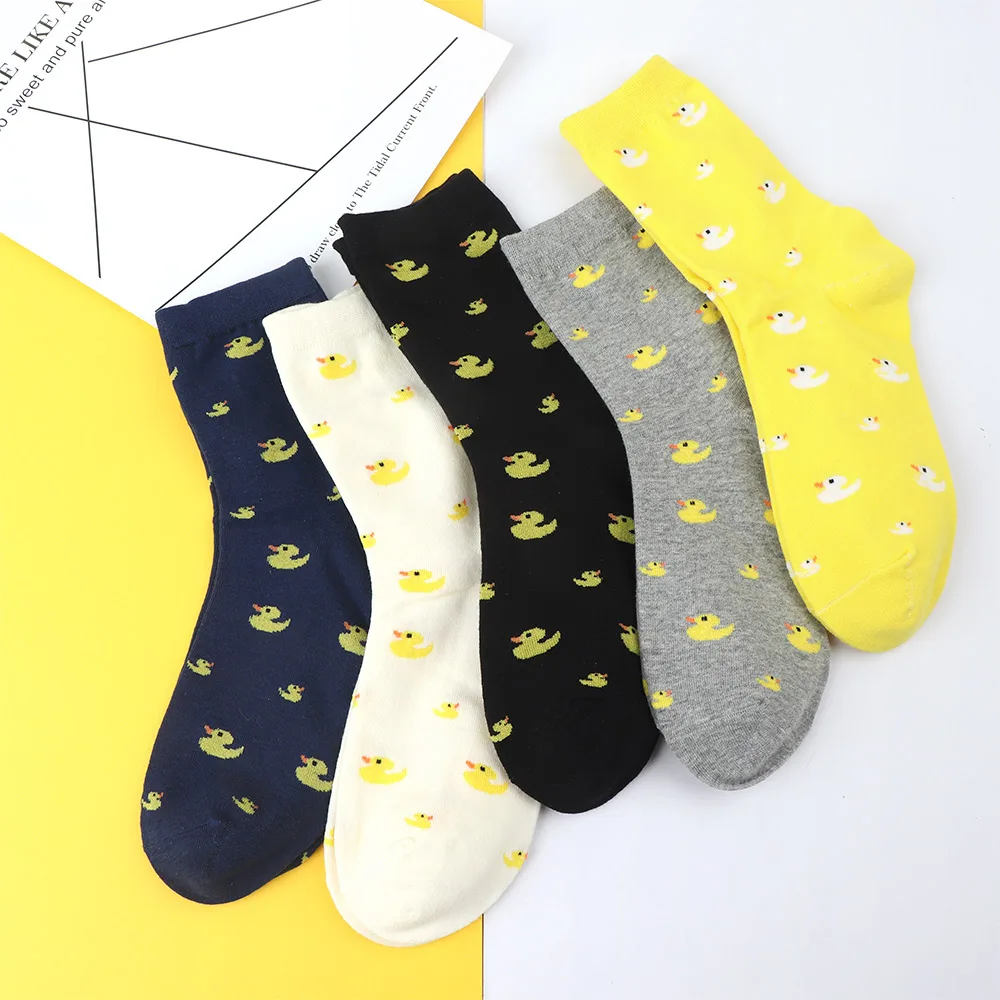 Милые Короткие Носки с рисунком животное утка модные милые женские забавные носки женские повседневные хлопковые носки Harajuku sox