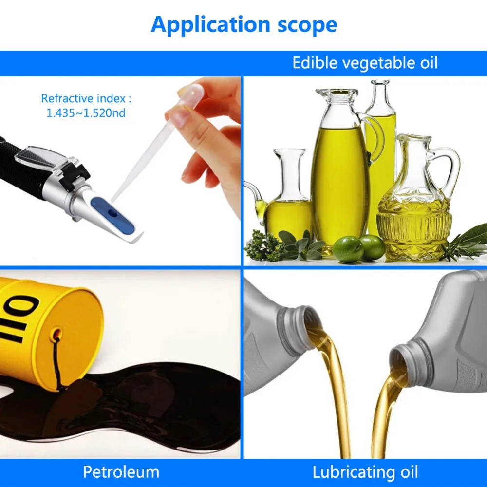 Yieryi RND-025ATC рефрактометр 1,435 до 1,520 тестер для масла разрешение чтения 0,001 RI