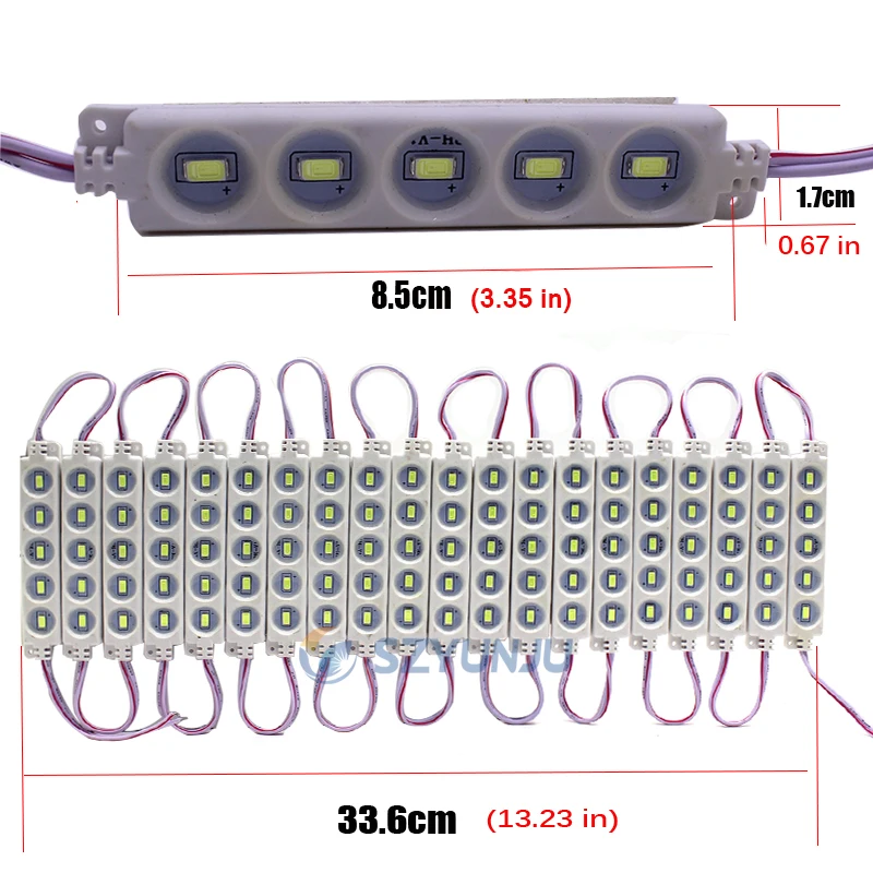 20 шт. SMD 5730 5led s впрыскивающий светодиодный модуль водонепроницаемая лента