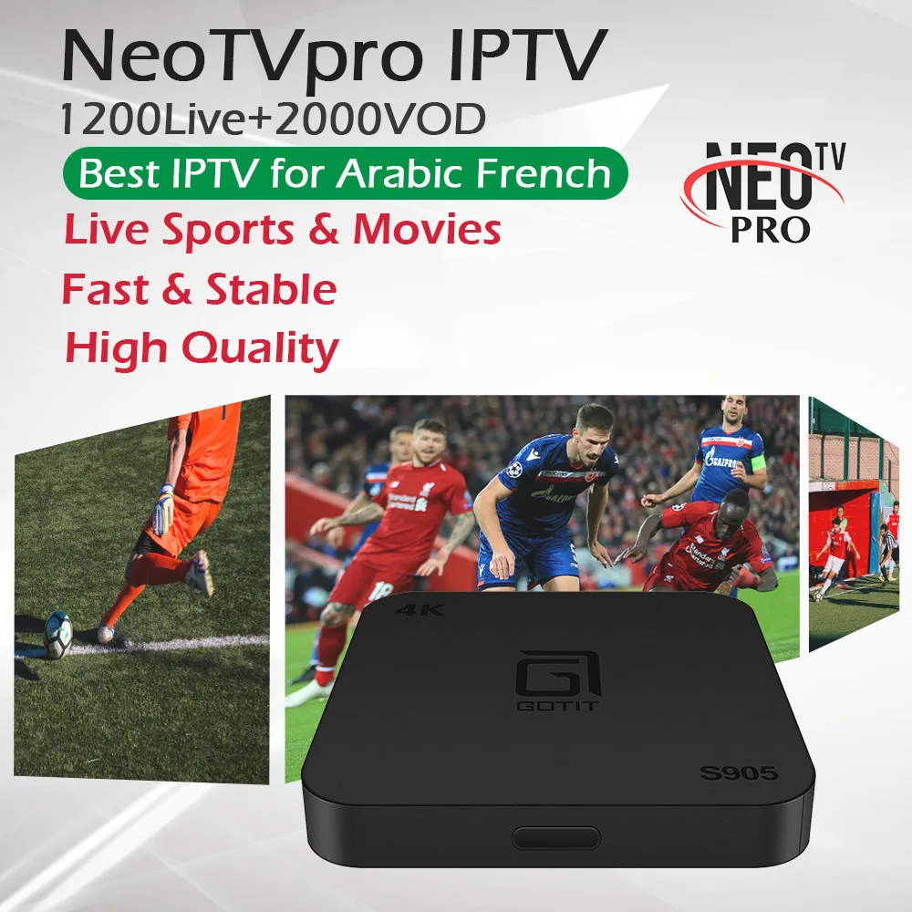 

GOTIT S905 IPTV France Arabic TV Receivers Android 7.1 1GB 8GB Media Player S905W NeoTV Belgium Netherlands France Arabic IPTV