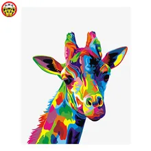 Красочный жираф современная абстрактная и лаконичная Жираф цифровая картина маслом