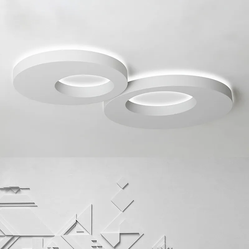 

Round Metal Acrylic Mask Remote Control Dimmable Led Ceiling Light Double Round Lustre Luminaire Led Ceiling Lamp for Bedroom