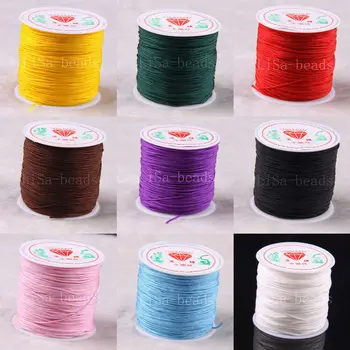

Free Shipping 0.05MM Nylon Blue Pink Black White Purple Red Brown Green Gold Beading Cord 50M 1Pcs N031-N039