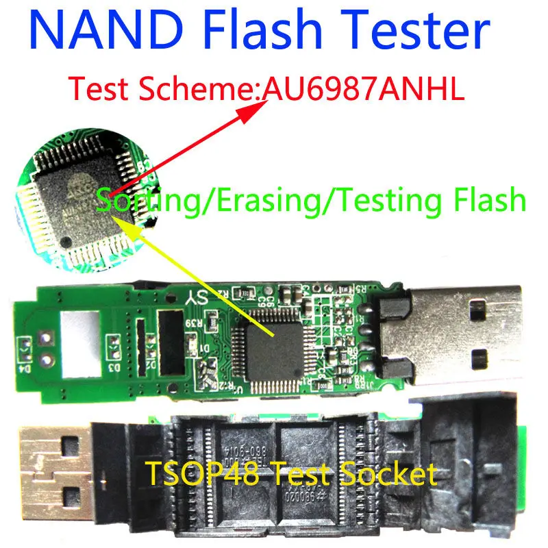 TSOP48 флэш тестер/ластик Поддержка вспышки посылка pin AU6987ANHL контроллер NAND Flash
