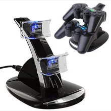 Hot Sale LED Dual Charger Charging Stand Dock holder Video Games for PS3 Controllers Gamepad joystick