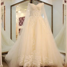 Do Dower/Новое роскошное сексуальное свадебное платье с v-образным вырезом, тонкое свадебное платье с вышивкой для невесты, цветное свадебное платье с кристальным бисером, накидка Casamento L