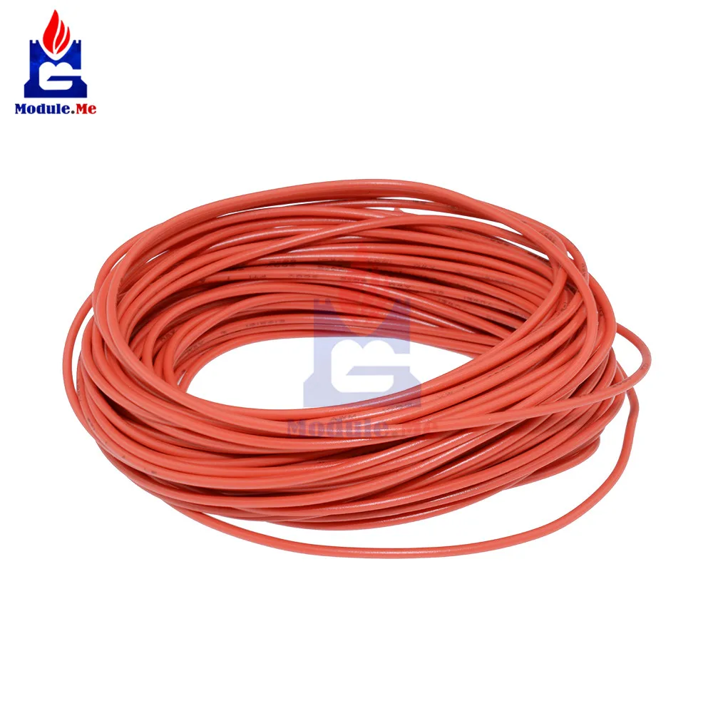 

UL-1007 10M 24AWG Hook-Up Wire 80C/300V Cord Red Electrical Line