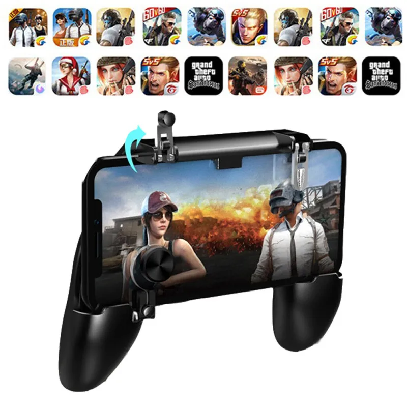 W11 + PUBG Mobiele Gamepad Joystick Metalen L1 R1 Trigger Game Shooter Controller for iPhone Android phone Gaming Gamepad