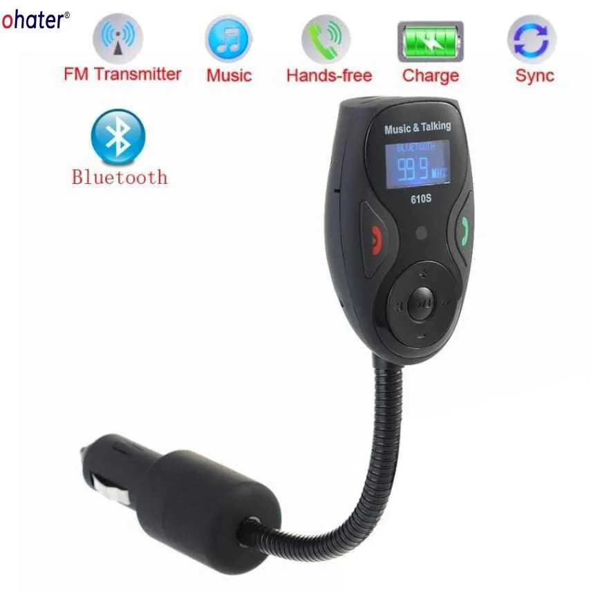 Ohater Car Kit Bluetooth fm-передатчик Беспроводной MP3-плееры модулятор Handsfree ЖК-дисплей с двумя USB Зарядное устройство для iPhone Samsung FM