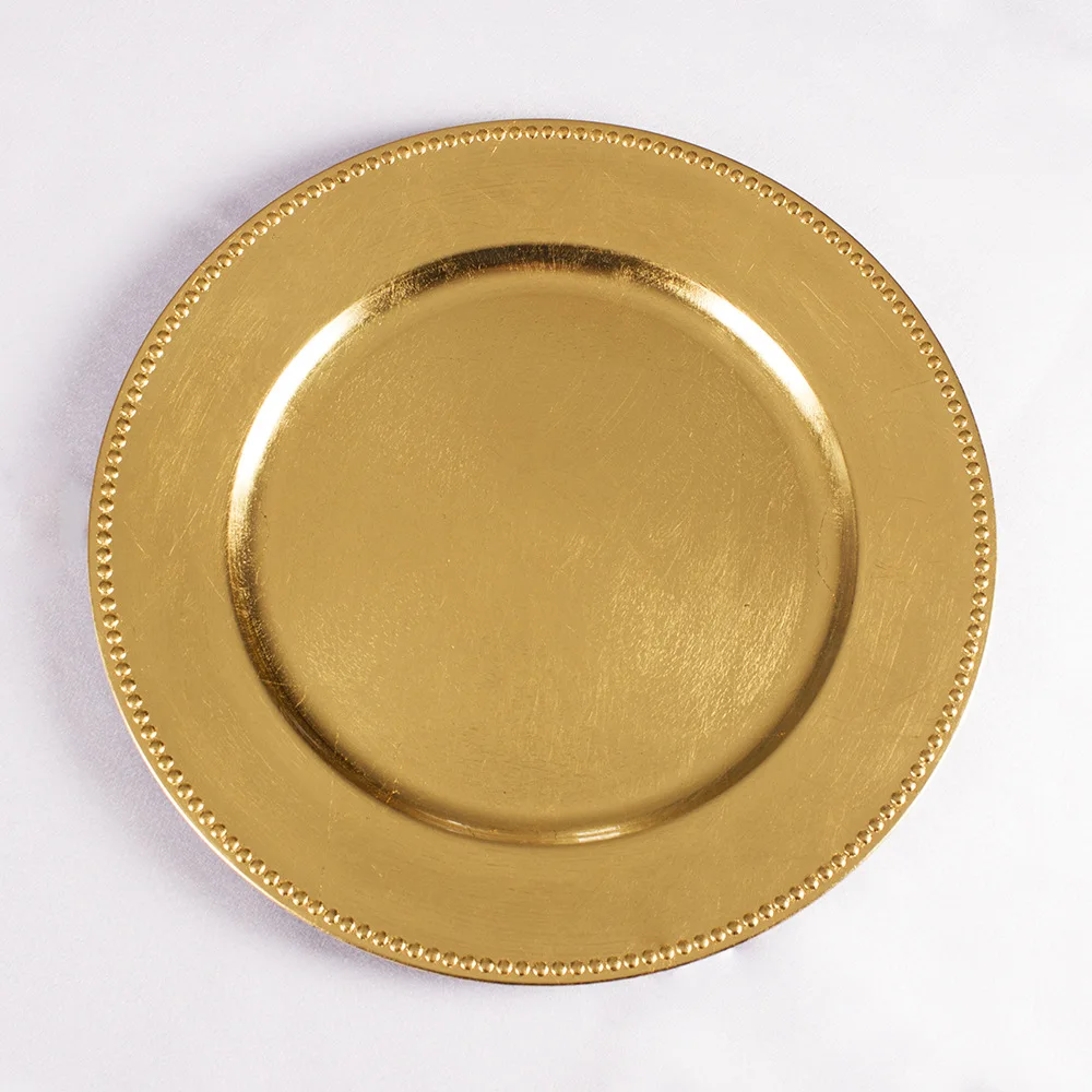 4 Pcs Classic Charger Plates Service Dinner Gold Silver Charger Plate