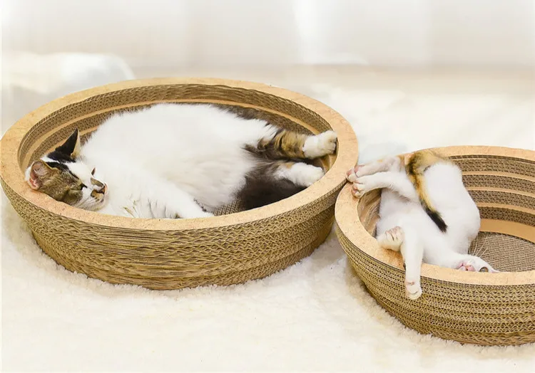 

Cat Scratch Board Big Cat Toy Corrugated Cat Paper Bowl with Catnip Cardboard Bowl Grinding Claw Cat Sleeping Bed