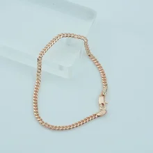 1 шт. 3 мм Мужские Wo мужские s 585 золотого цвета розовые звенья цепи вырезанные панцирной огранки Браслеты Цепочки Настраиваемые ювелирные изделия